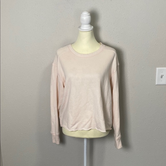 Aerie Blush Pink Long Sleeve Crewneck Sweater Womens Medium Soft Knit Athleisure - Picture 2 of 12